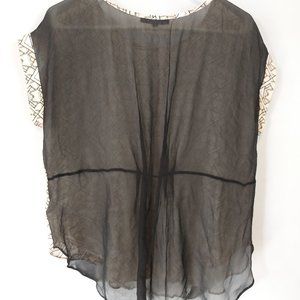 Aryn K Large Blouse with sheer back, SILK, Anthropologie